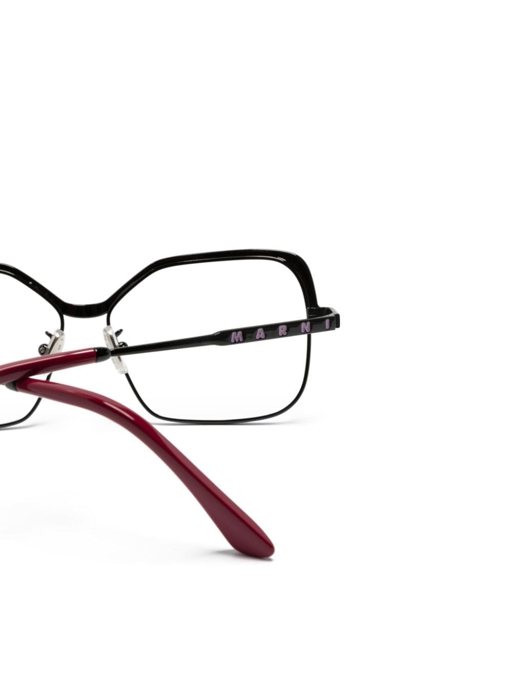 logo-debossed square-frame glasses - 3