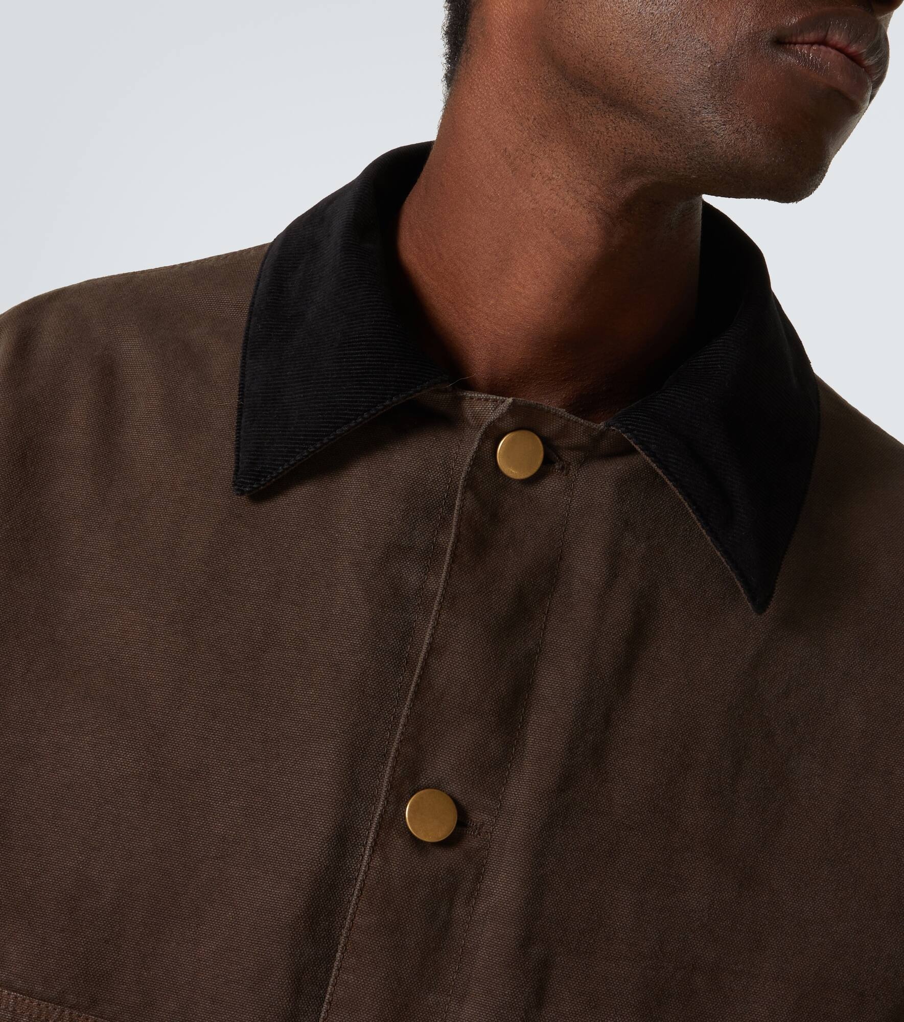 Shearling-trimmed cotton canvas jacket - 6