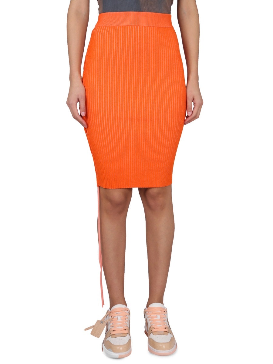 スカート Off-White SS23 CUT-OUT SKIRT (OWHL028_S23KNI0012600) Off-White Off-White Women Cut-Out Skirt | luosophy | REVERSIBLE
