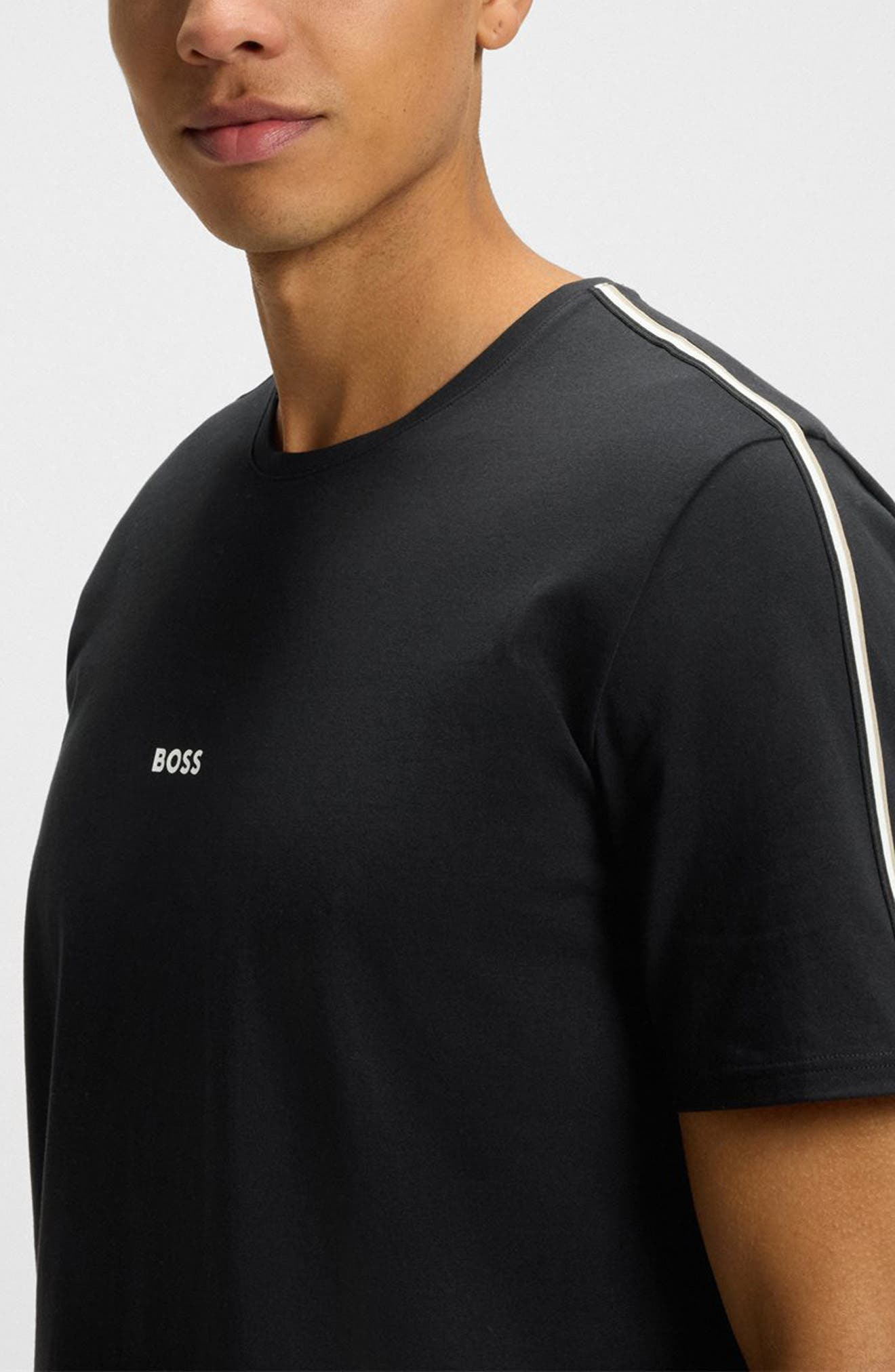 BOSS Unique Stretch Cotton Pajama T-Shirt in Black at Nordstrom - 3