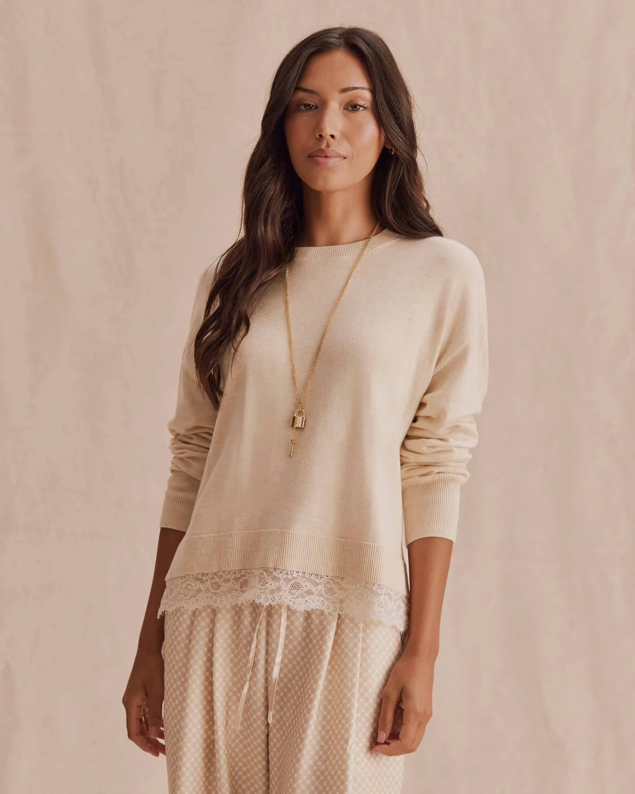 Georgie Lace Trim Pullover - 1