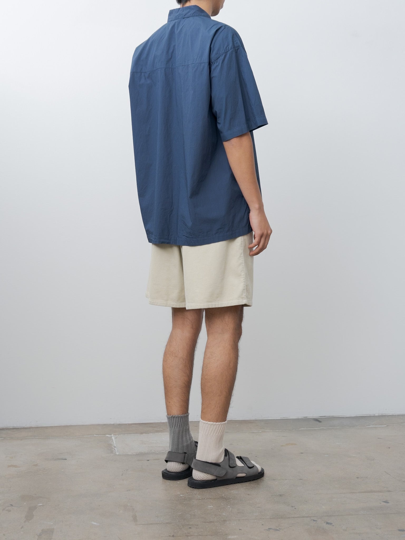 Cotton Lawn Oversized Short Sleeve Shirt - Navy - 4