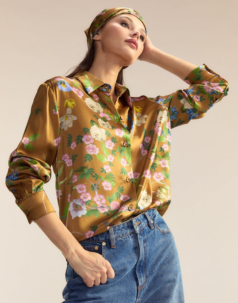 CYNTHIA ROWLEY Collectible Silk Shirt outlook