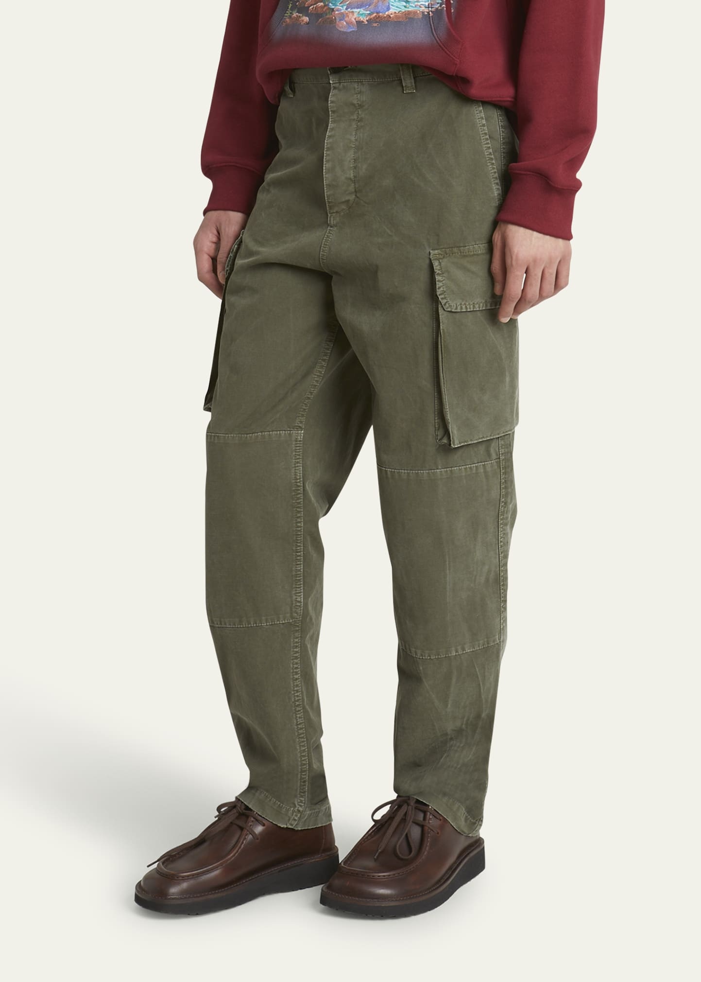 Men's Washed Canvas Cargo Trousers - 4