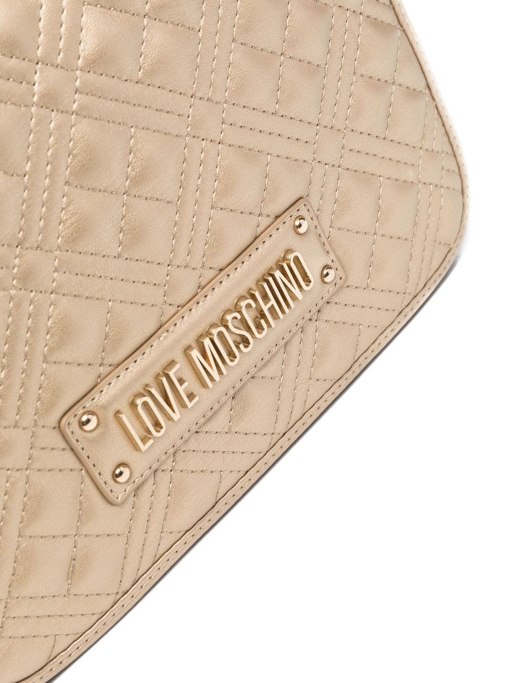 logo-plaque quilted shoulder bag - 4