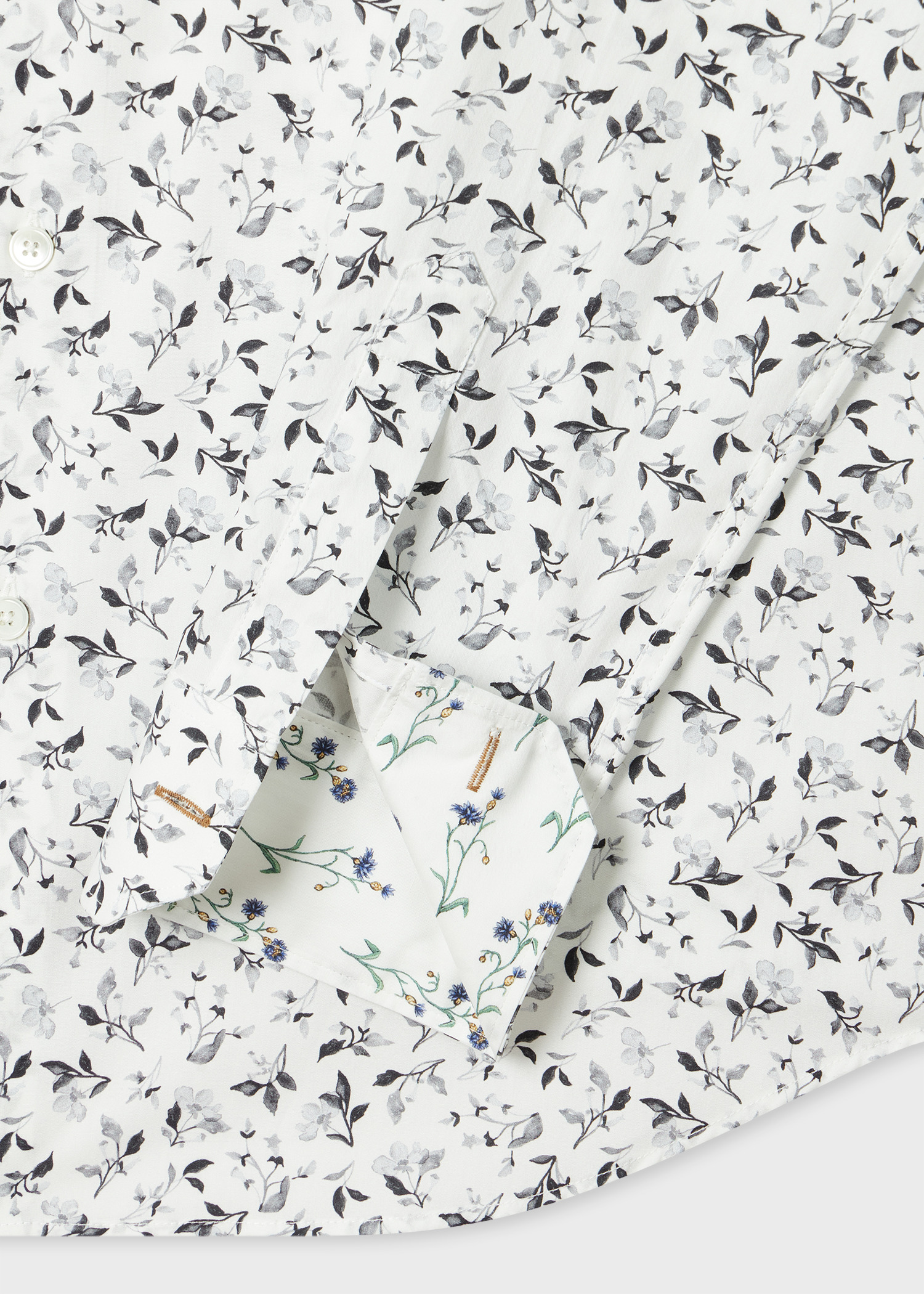 Tailored-Fit White 'Watercolour Floral' Shirt - 2