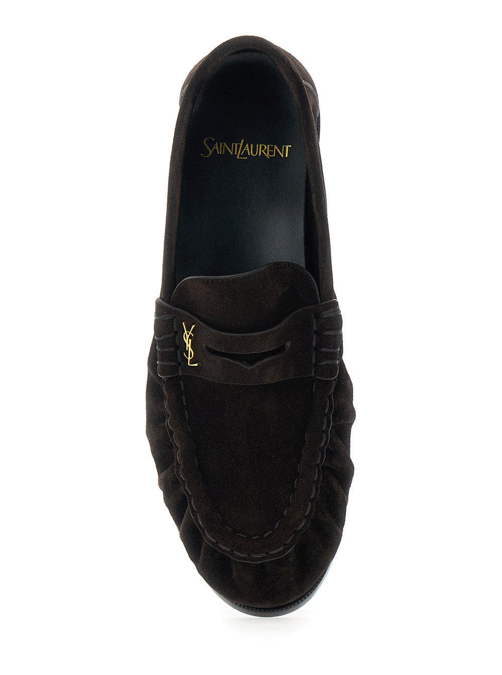 Saint Laurent Women 'Le Loafer' Brown Loafers With Cassandre In Suede Woman - 4