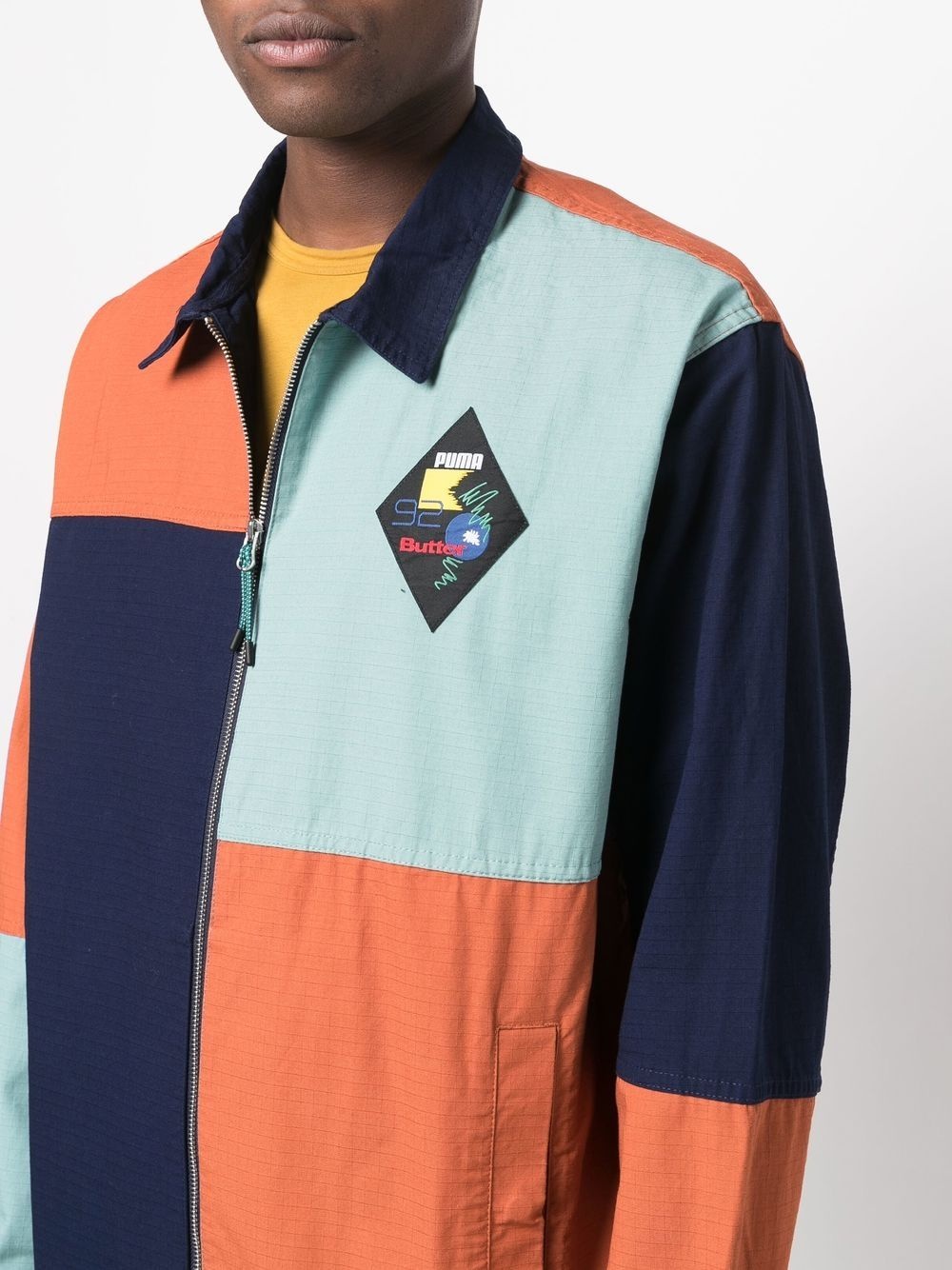 colour-block zipped shirt jacket - 5