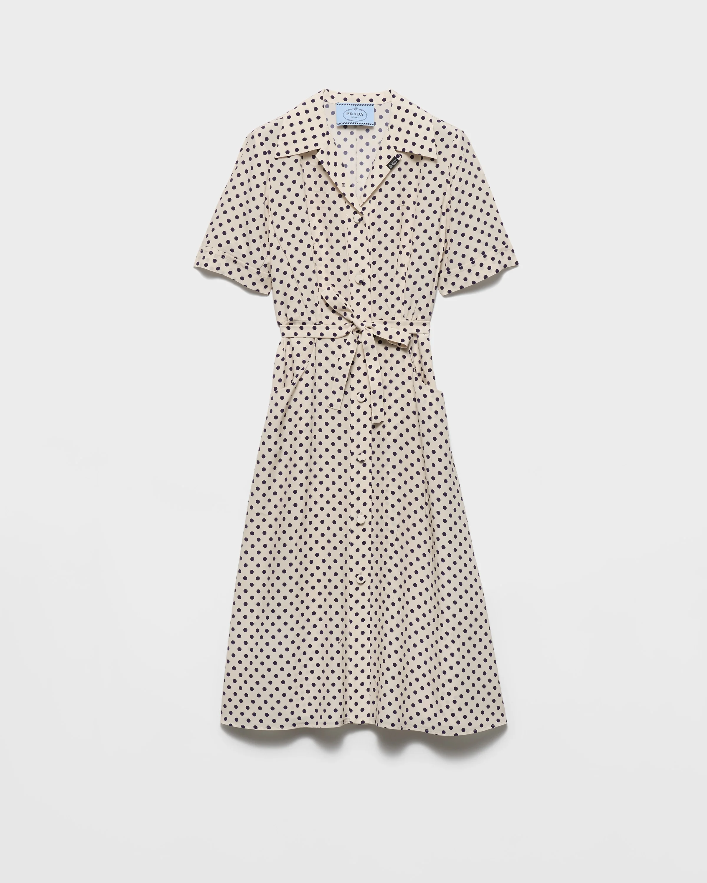 Polka-dot print marocain shirt dress - 1