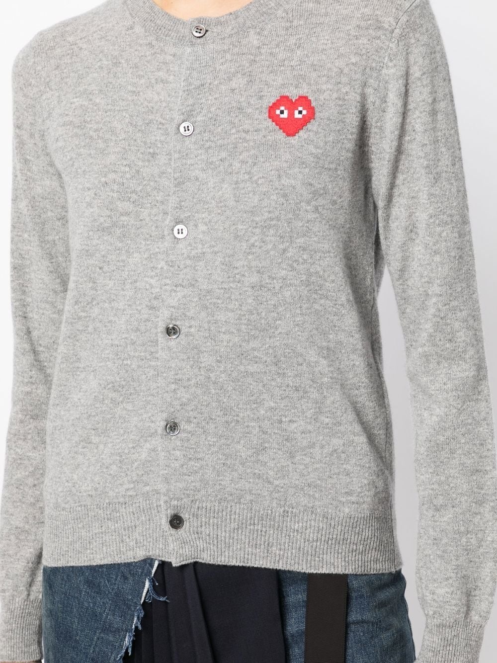 logo-patch cardigan - 5
