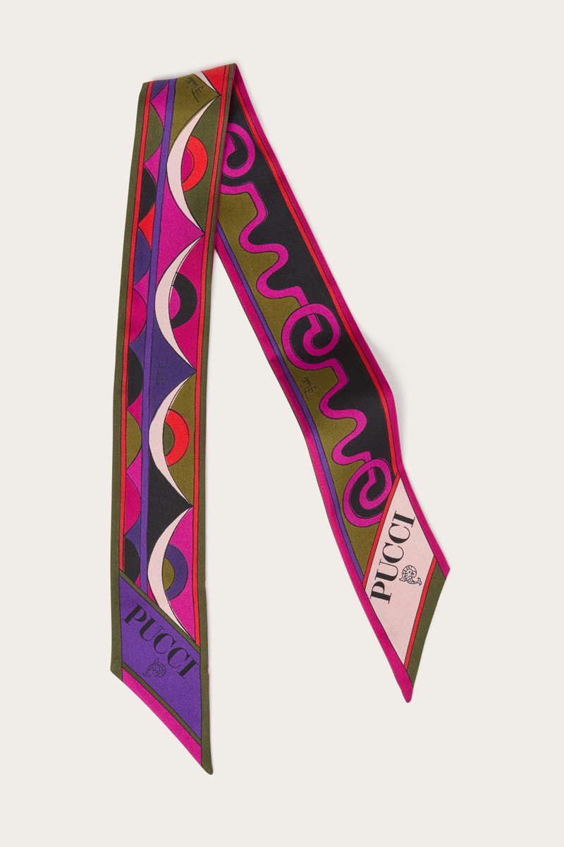 ASTRO AND ROMBI PRINT SILK TWILL SCARF 1