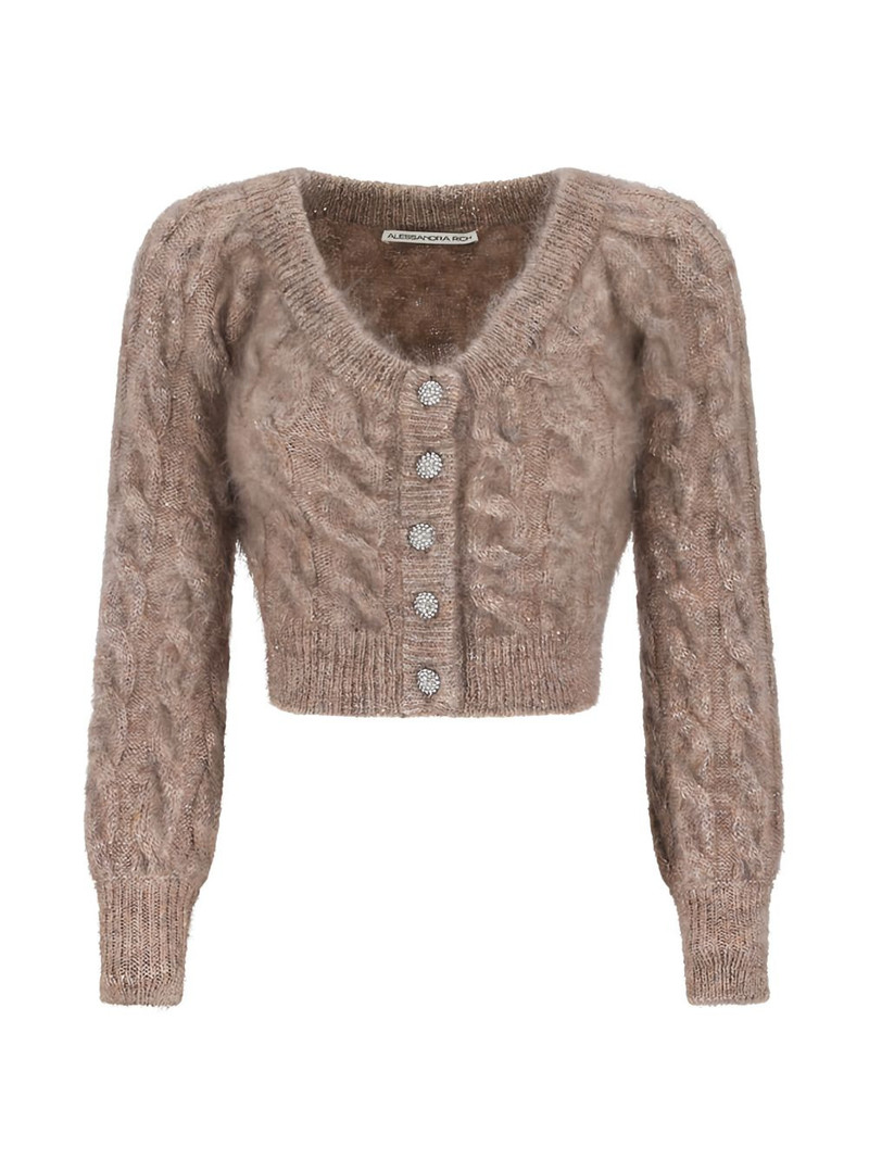 sequin cable-knit cardigan 1