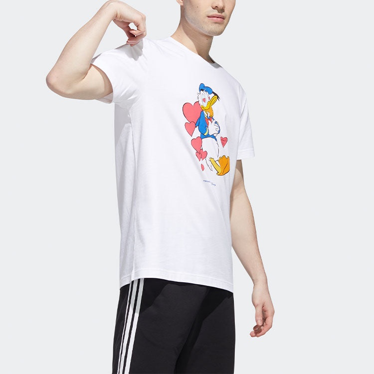 adidas neo x Disney Crossover Donald Duck Printing Casual Short Sleeve White GJ5637 - 6