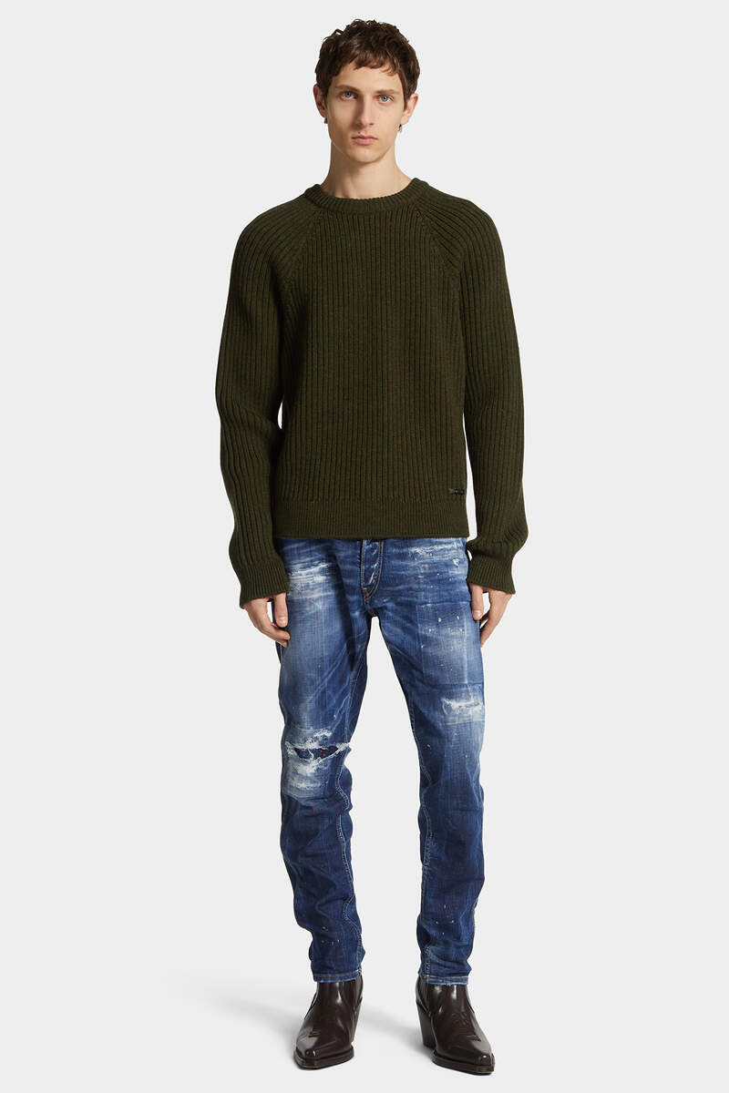 MEDIUM RIPPED WASH COOL GUY MINI FRONT JEANS - 3