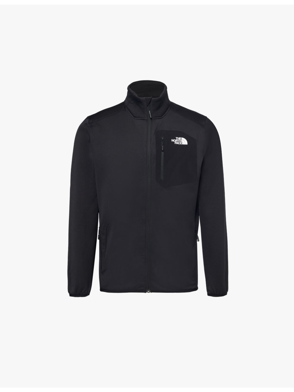 Crest branded zip-front stretch-weave sweatshirt - 1