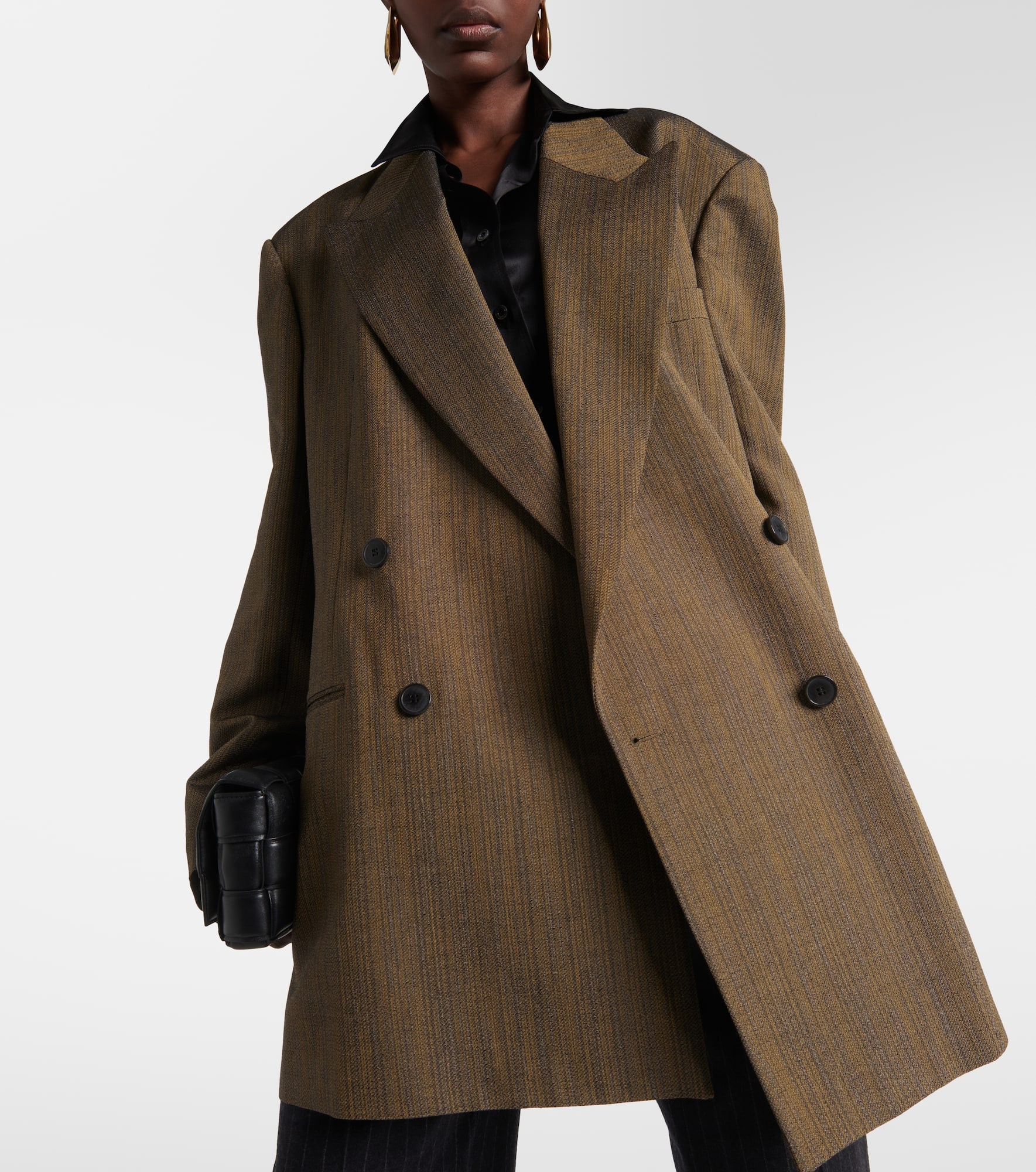 Double-breasted cotton-blend blazer - 4