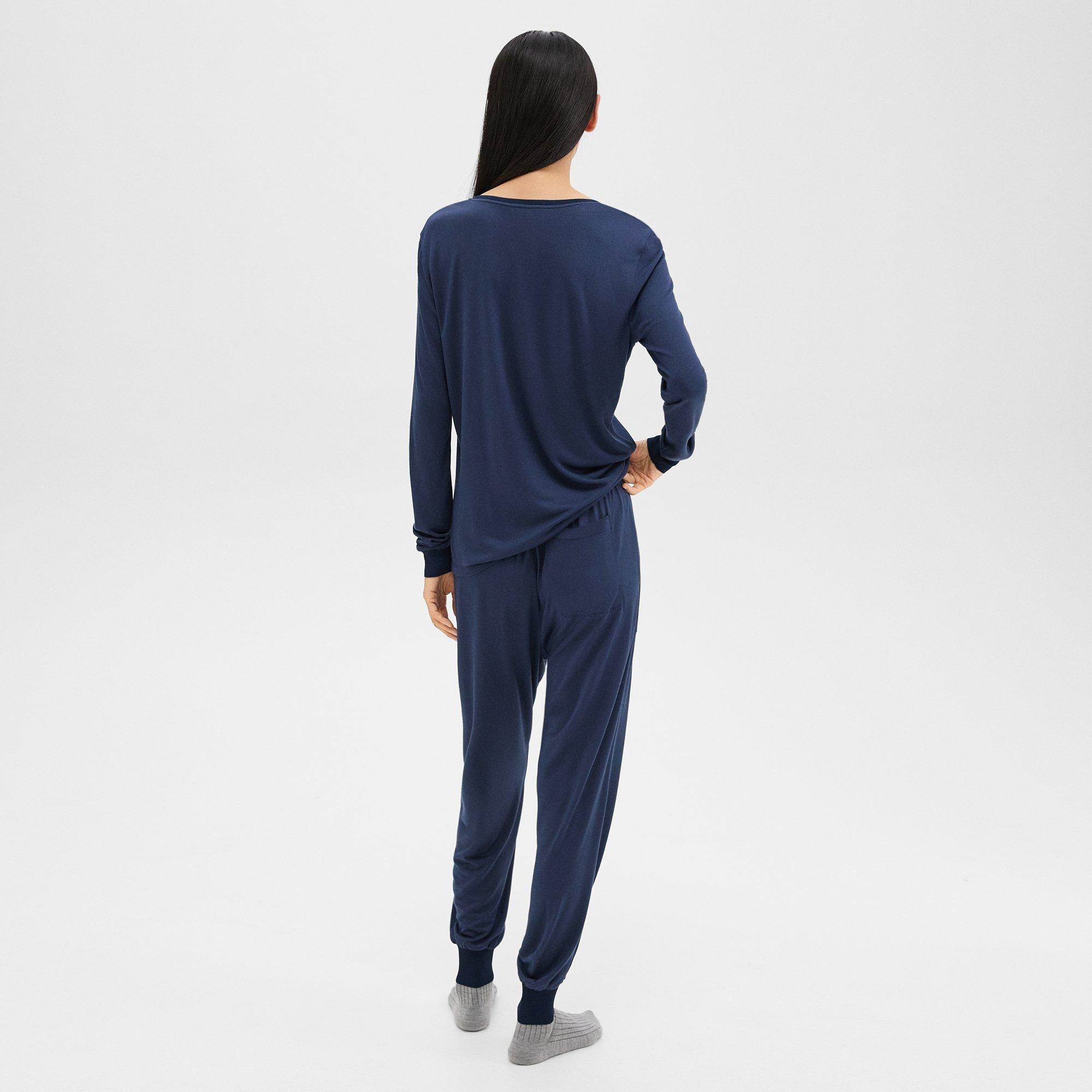 Ribbed Cuff Jogger in Silk-Modal - 4
