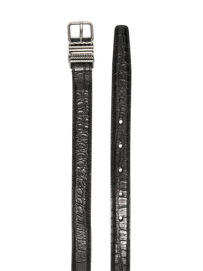 SAINT LAURENT embossed square-buckle belt outlook