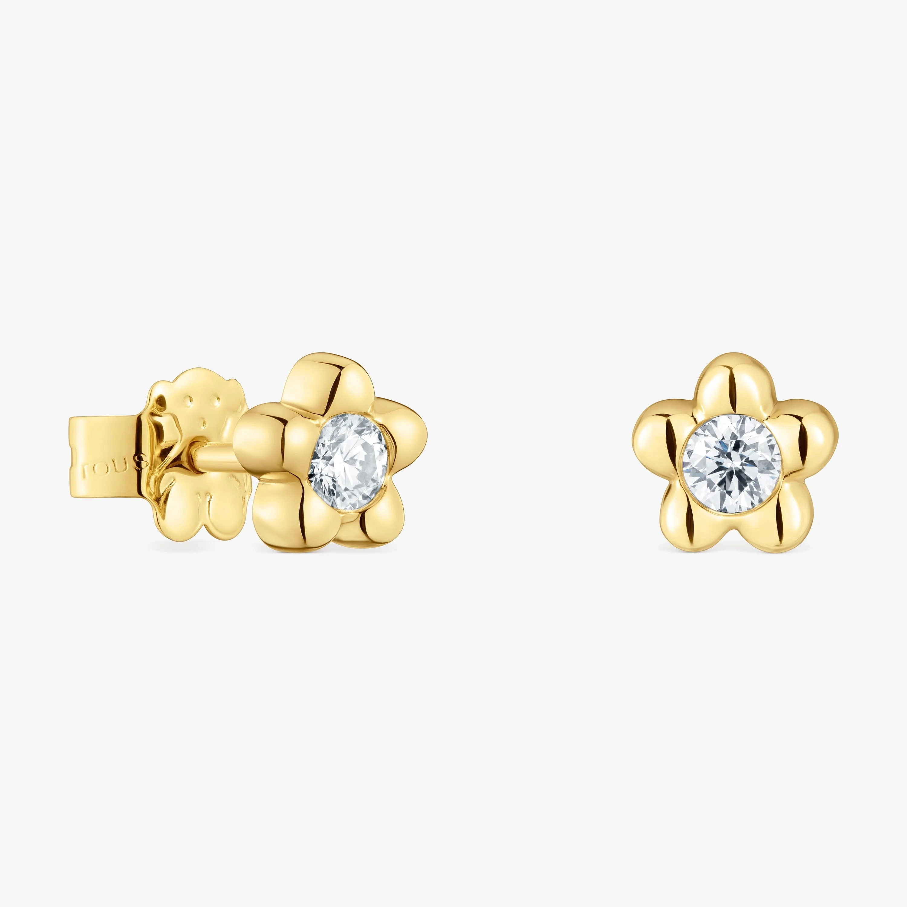 6 mm 18K solid gold Flower earrings with lab-grown diamonds TOUS Lili - 1