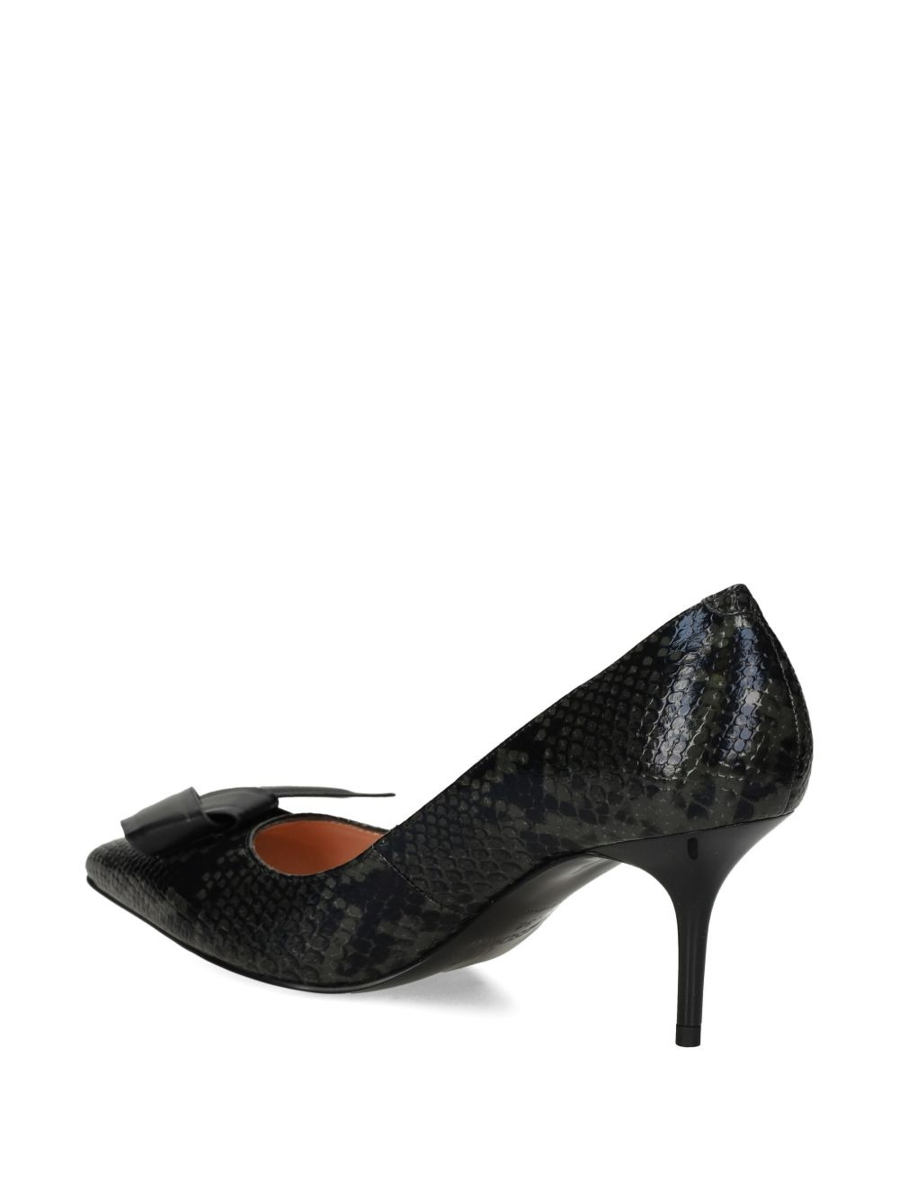 snakeskin bow pumps - 4