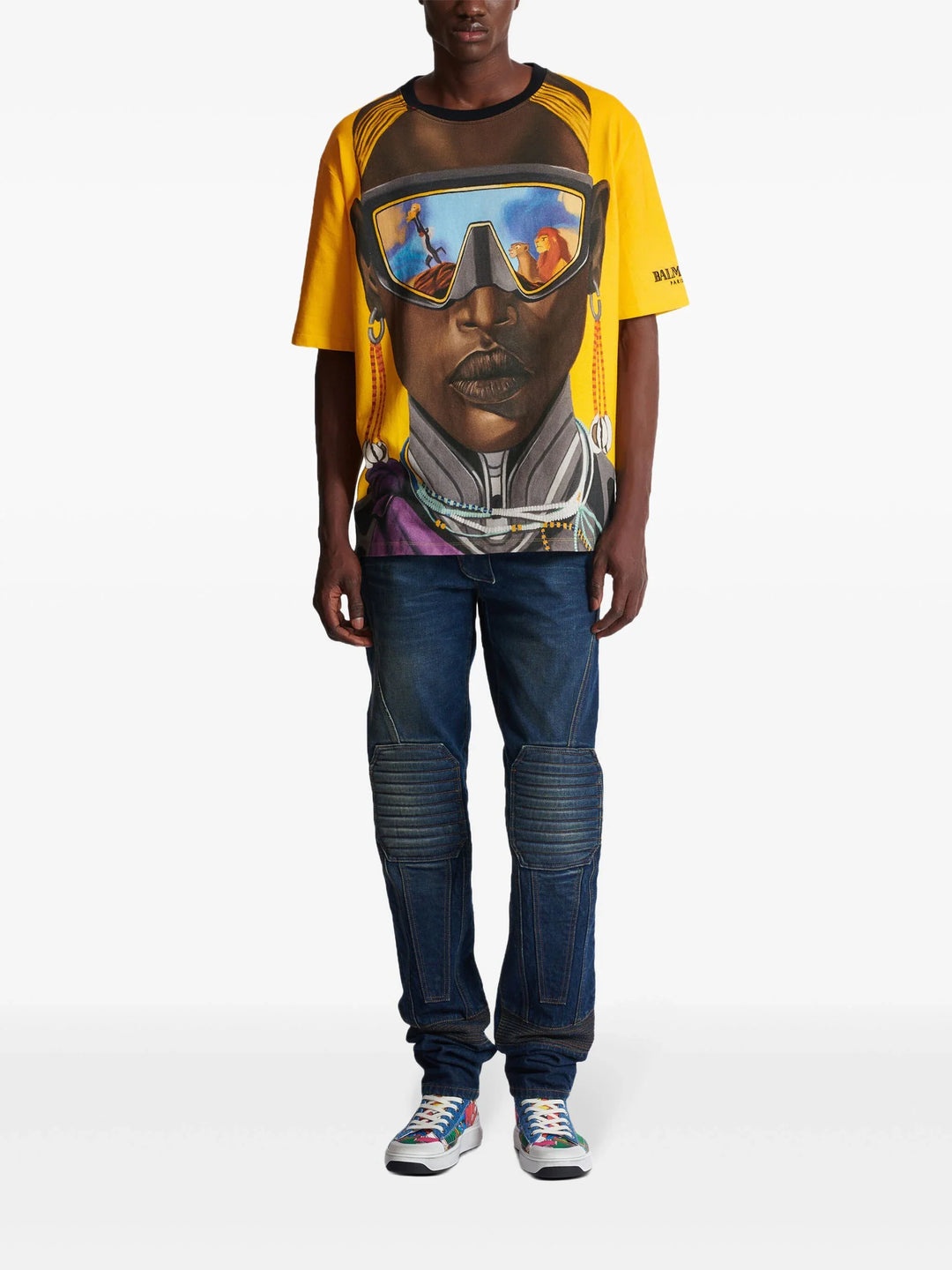 Disney X Balmain: The Lion King Relaxed T-Shirt With Nika Mtwana Print - 2