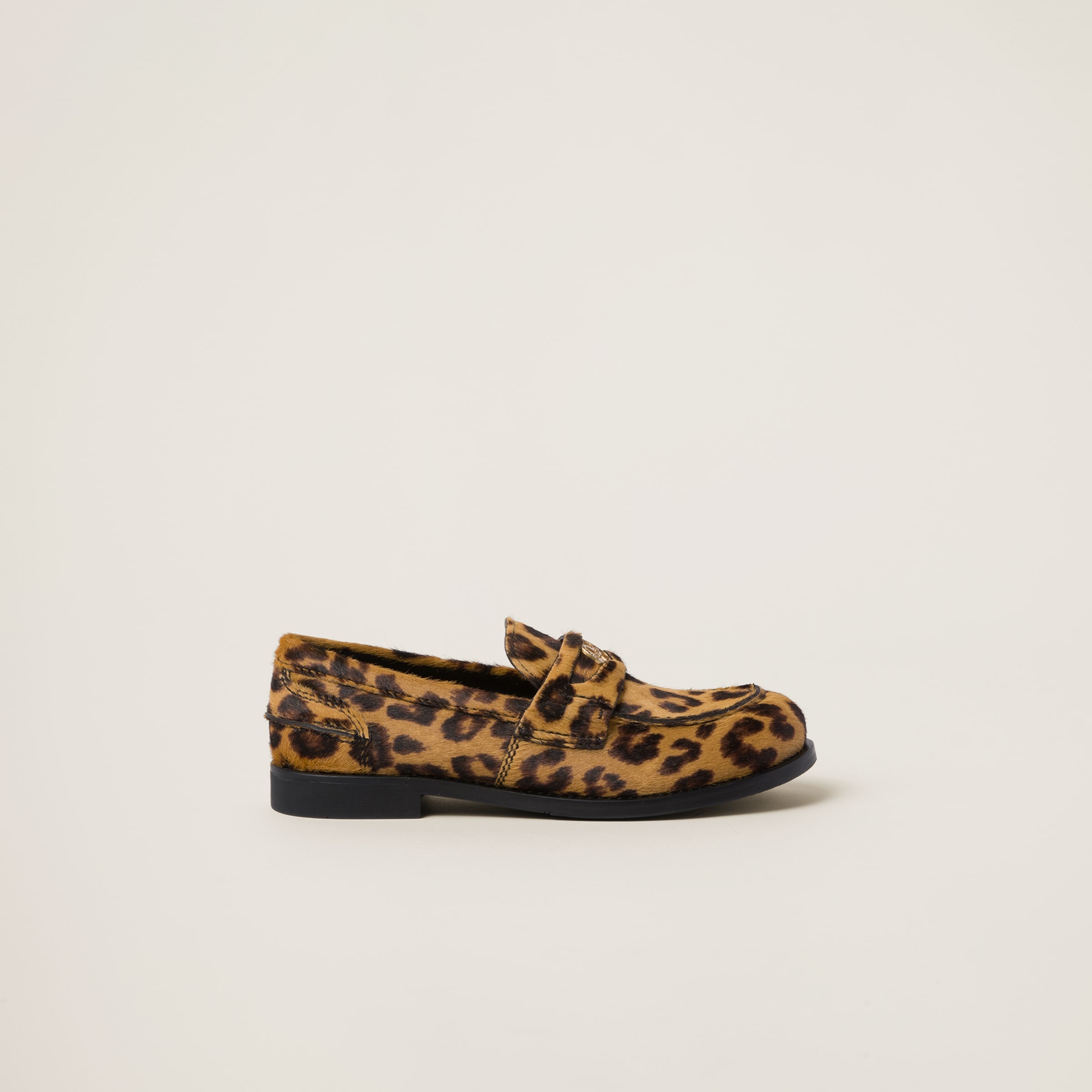Leopard-print calf hair-effect loafers - 2
