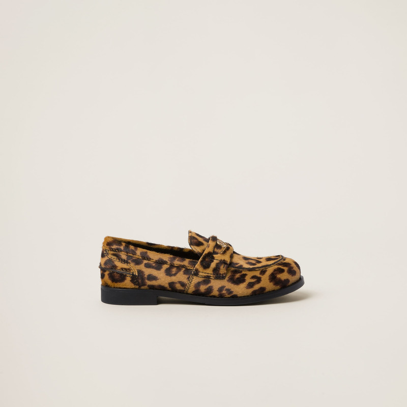 Leopard-print calf hair-effect loafers 2