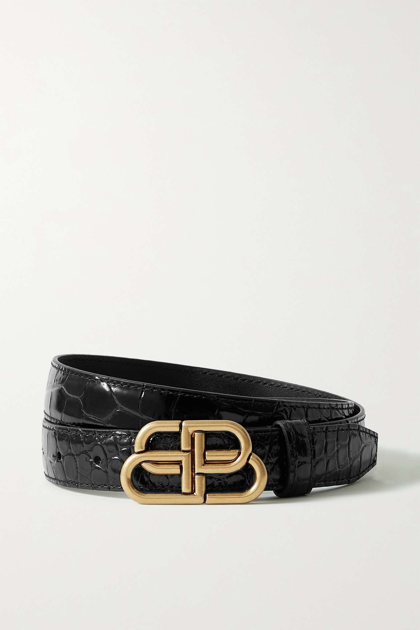 BB croc-effect leather waist belt - 1