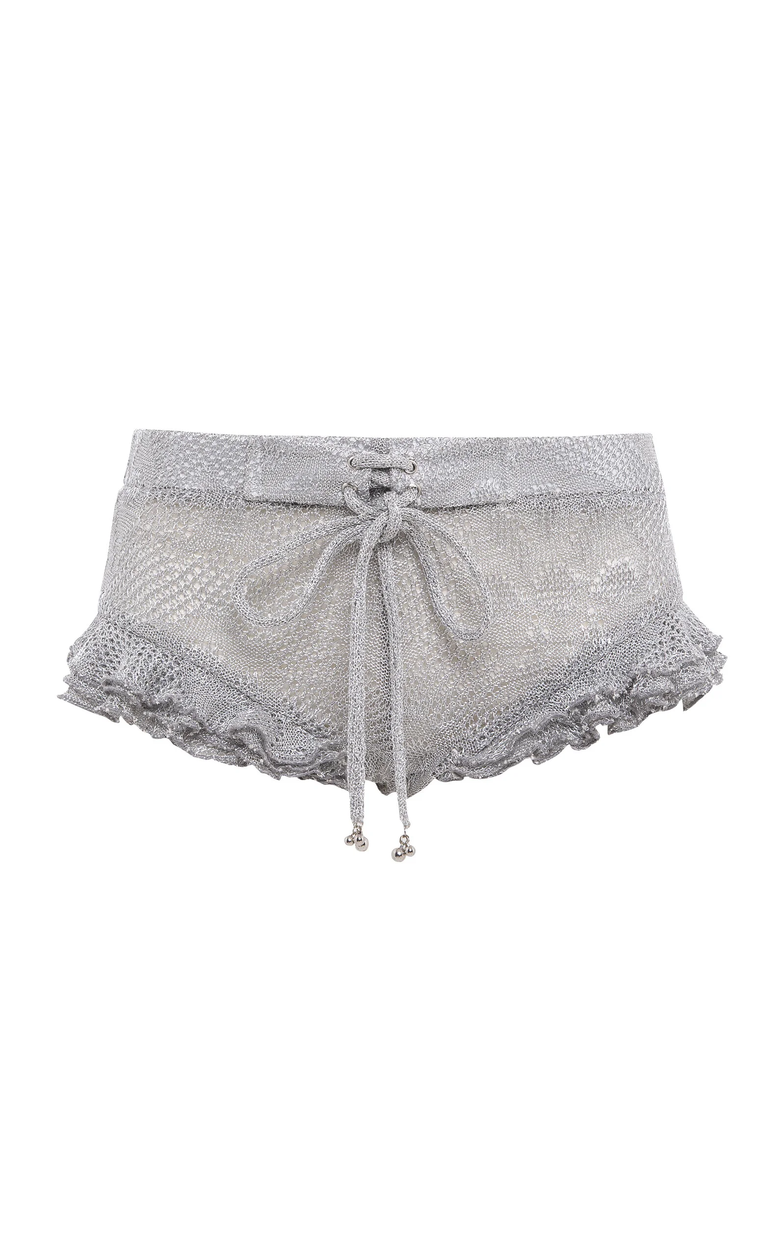 Peonie Ruffled Knit Shorts silver - 1