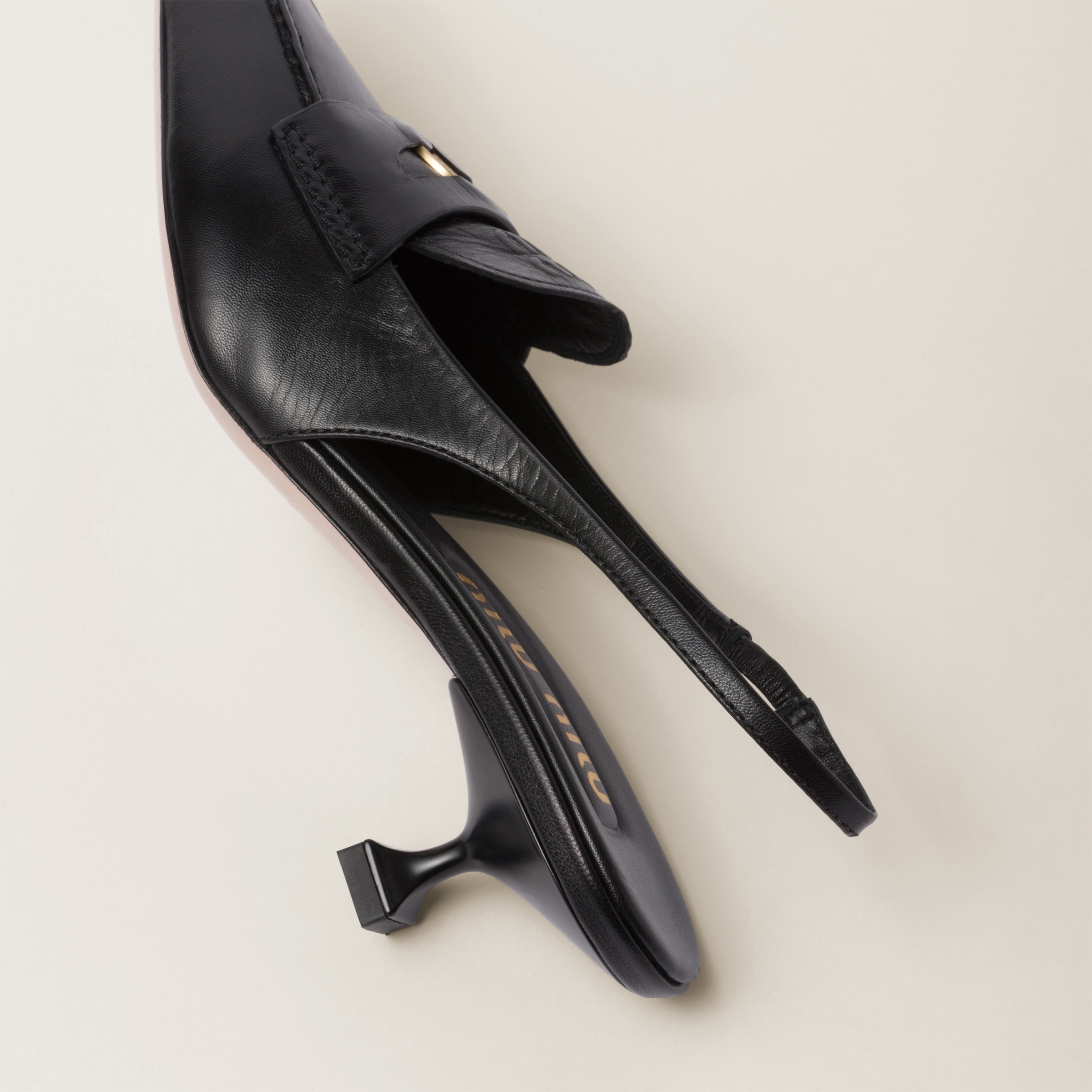 Leather penny loafers with heel - 3