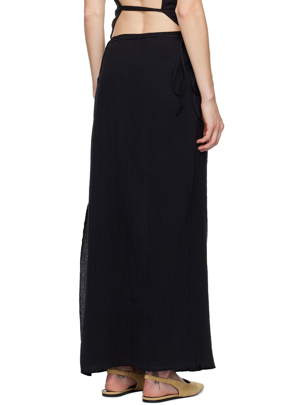 Black Shok Maxi Skirt - 3