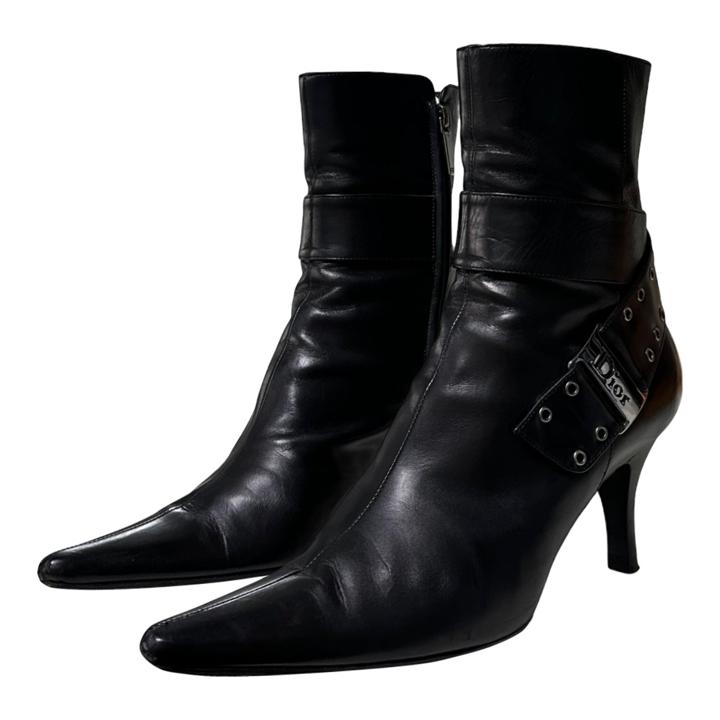 CHRISTIAN DIOR Fall Winter 2004 Leather Buckle Ankle Boots - 1