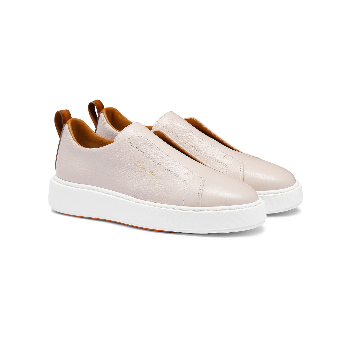 Women's nude tumbled leather slip-on sneaker - 2