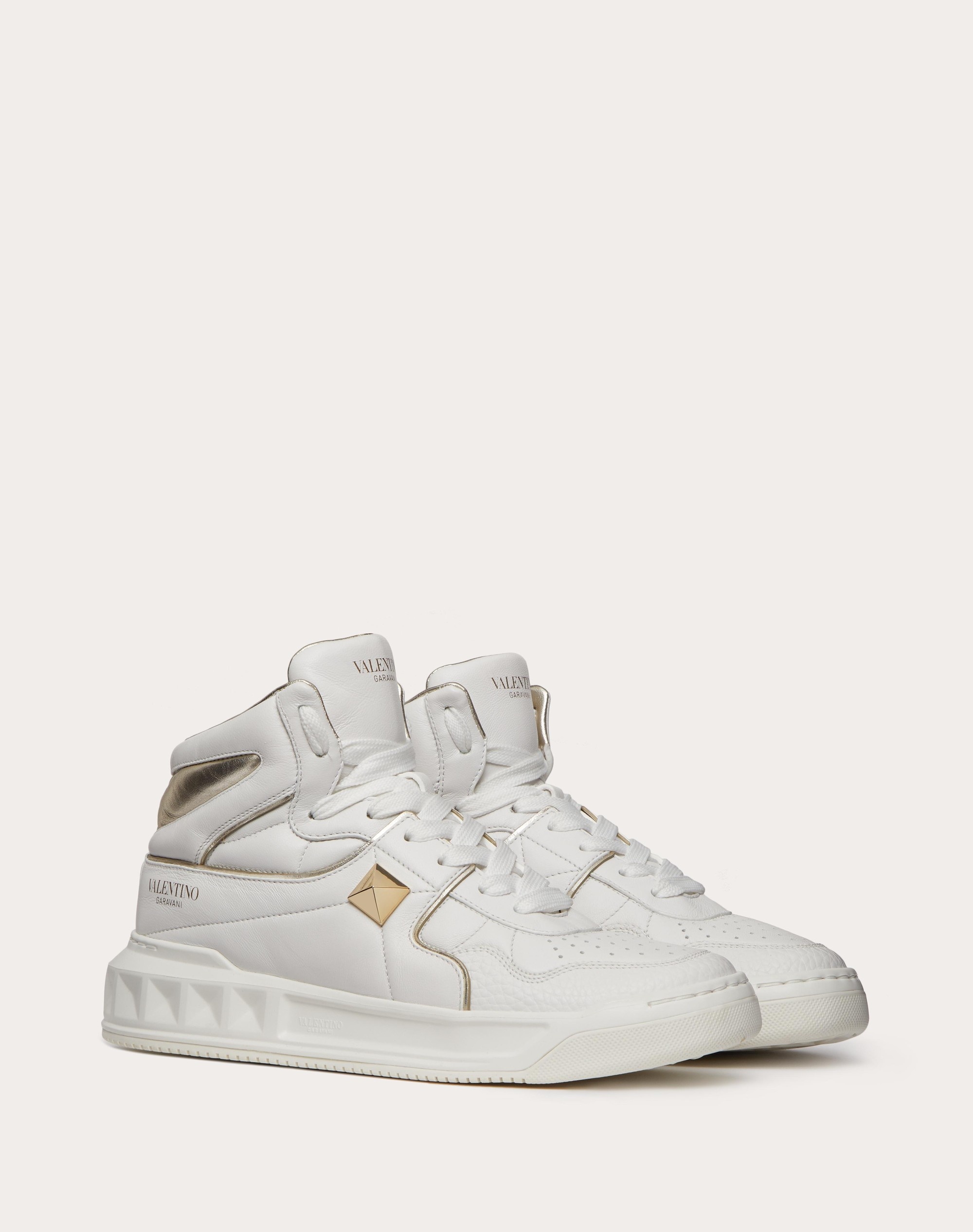 ONE STUD MID-TOP CALFSKIN SNEAKER - 2