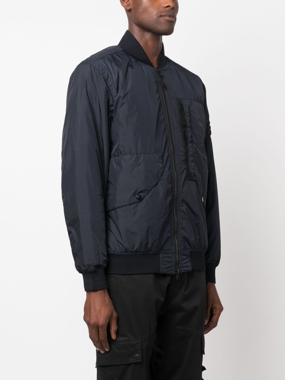 Compass-badge panelled bomber jacket - 3