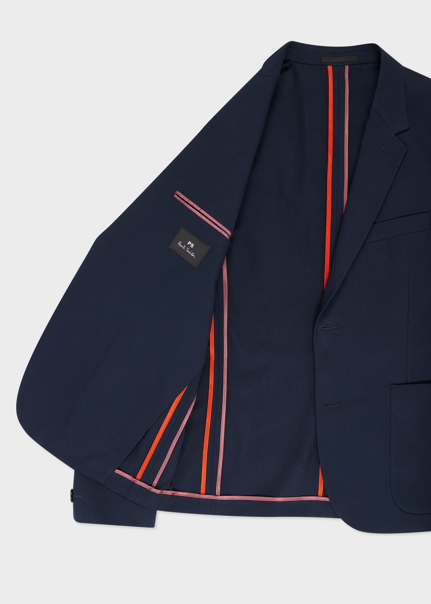 Mid-Fit Navy Stretch-Cotton Unlined Blazer - 4