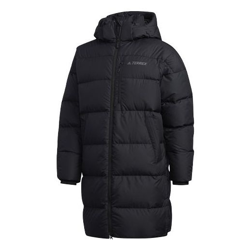 adidas Outdoor protection against cold Stay Warm hooded mid-length Down Jacket Black EH4983 - 1