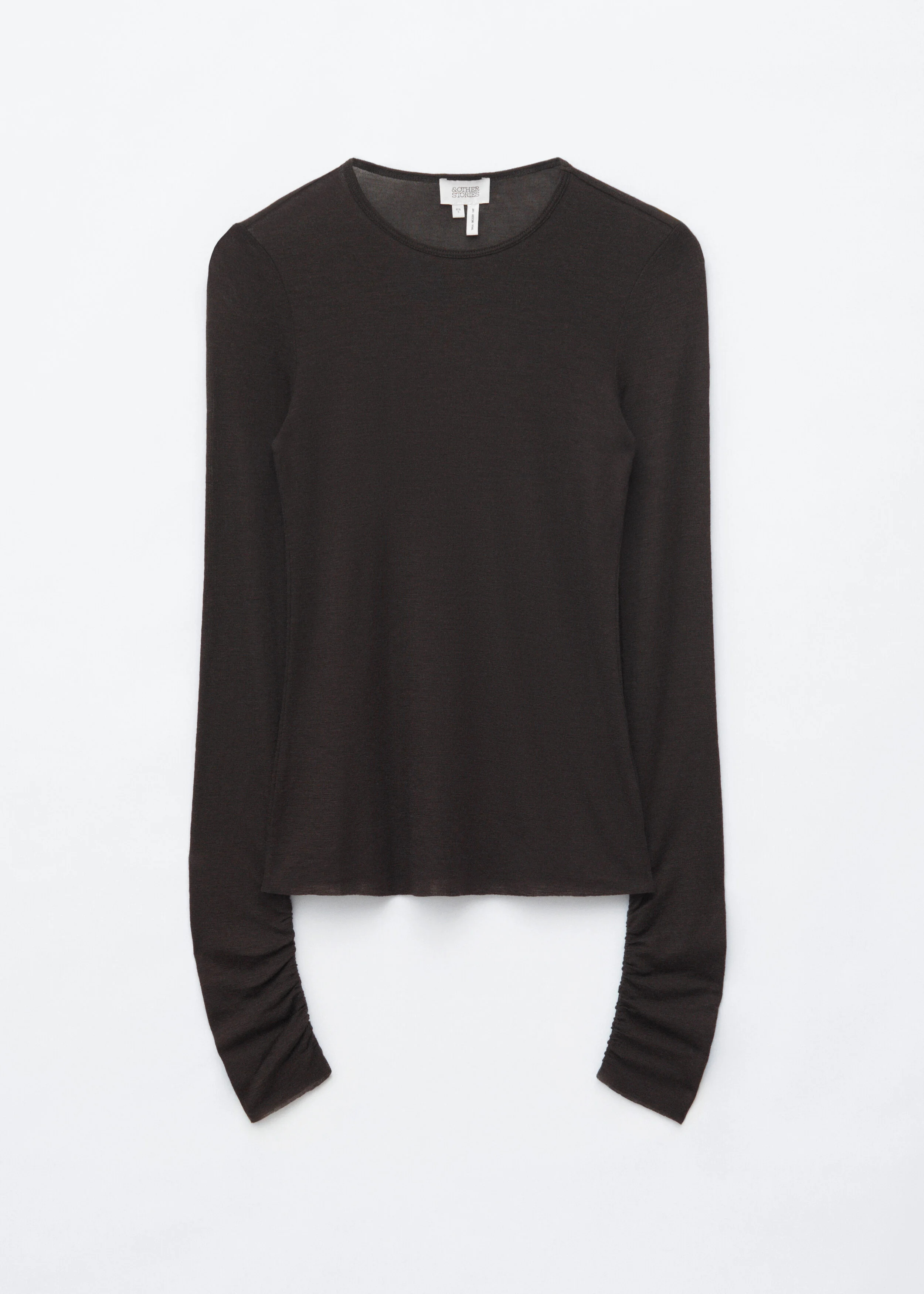 Plain-Knit Wool Top - 1