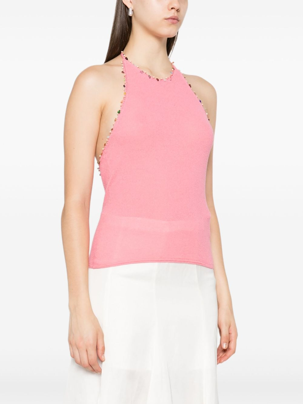 beaded halterneck top - 3