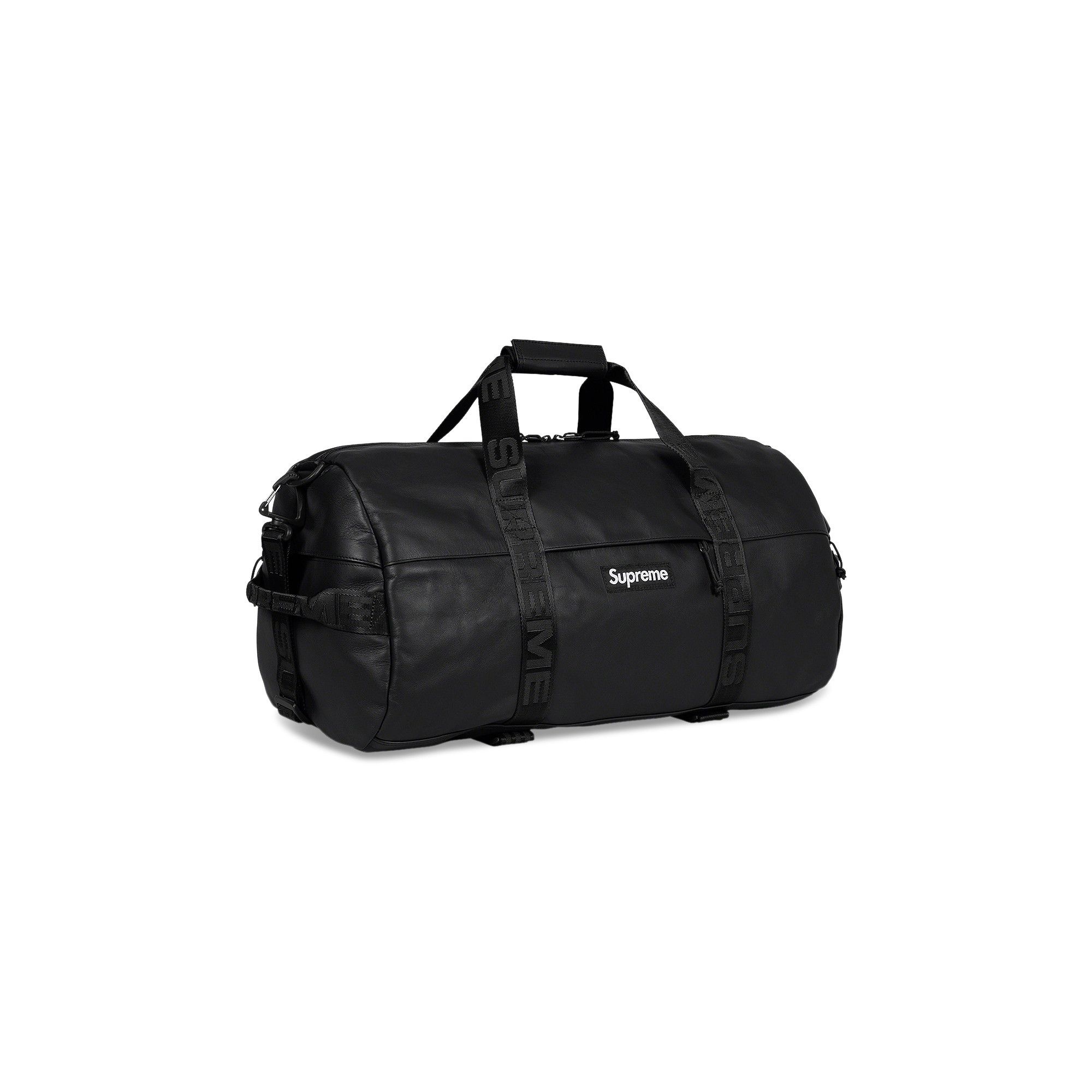 Supreme Leather Duffle Bag 'Black' - 3