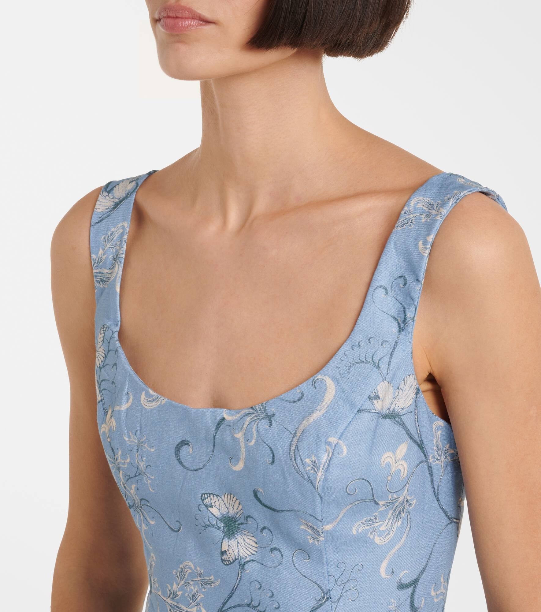Pluma Lymanopoda appliqué linen minidress - 4