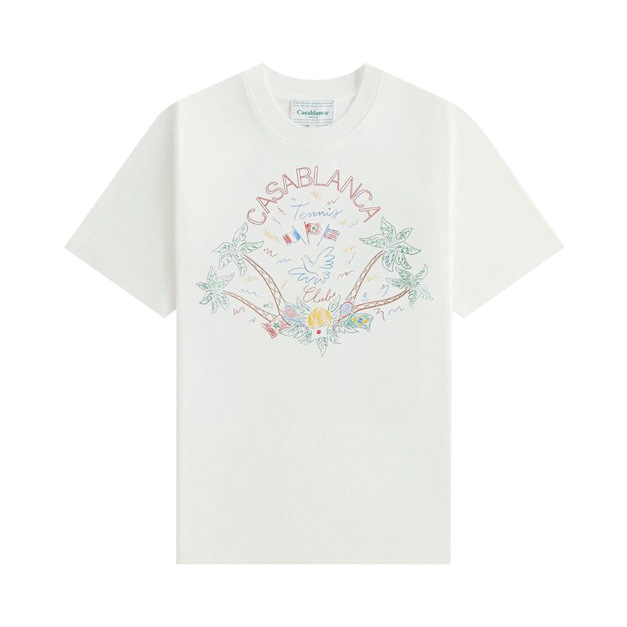 Casablanca Screen Printed Oversized Tee 'Crayon Tennis Club' - 1