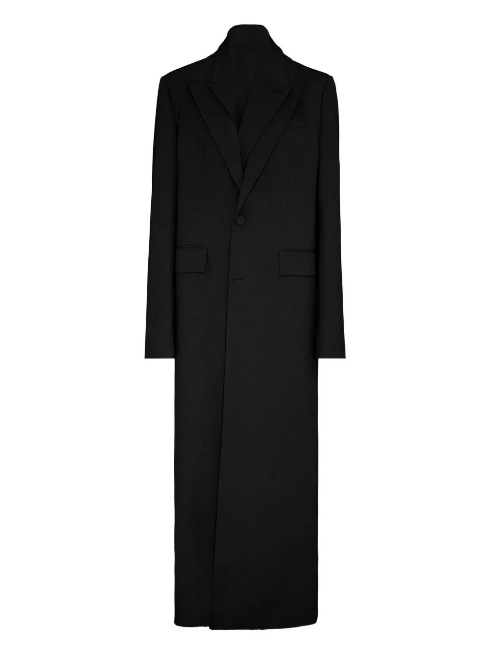 single-breasted longline coat - 1