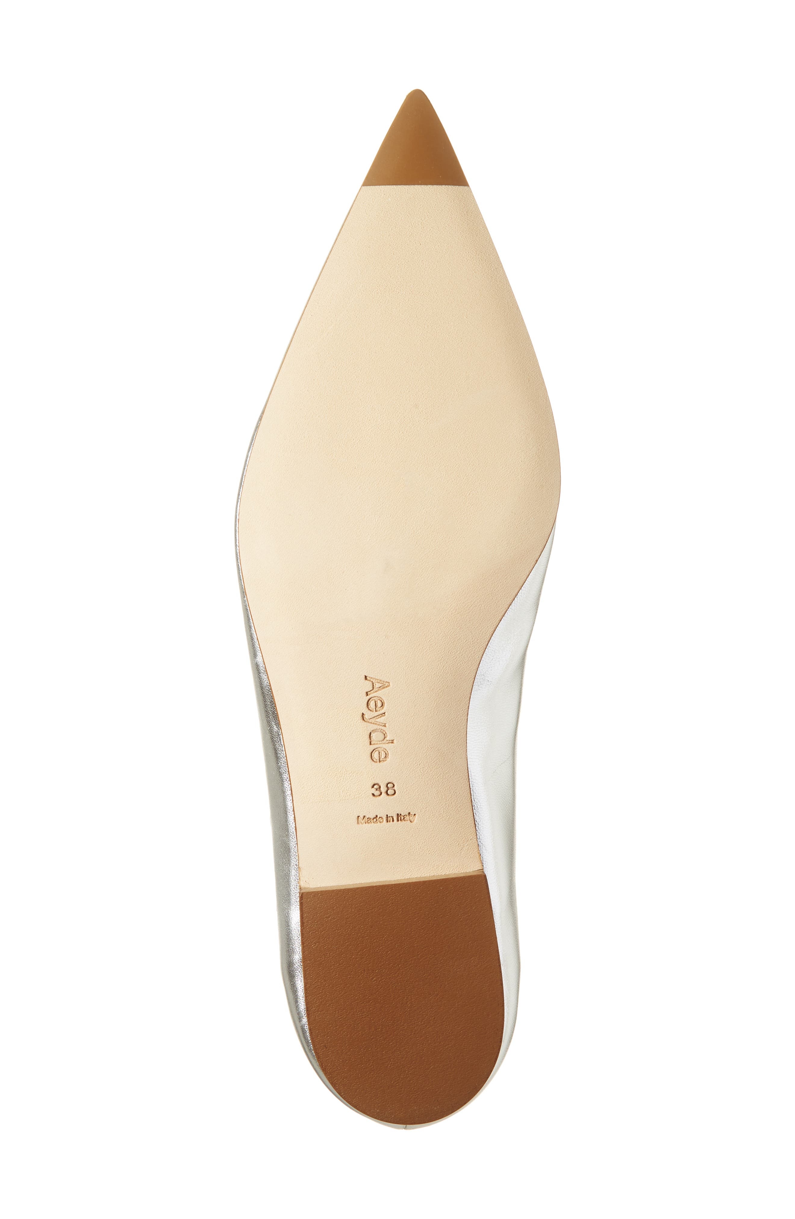 aeyde Cleo Pointed Toe Mary Jane Flat in Silver at Nordstrom - 6