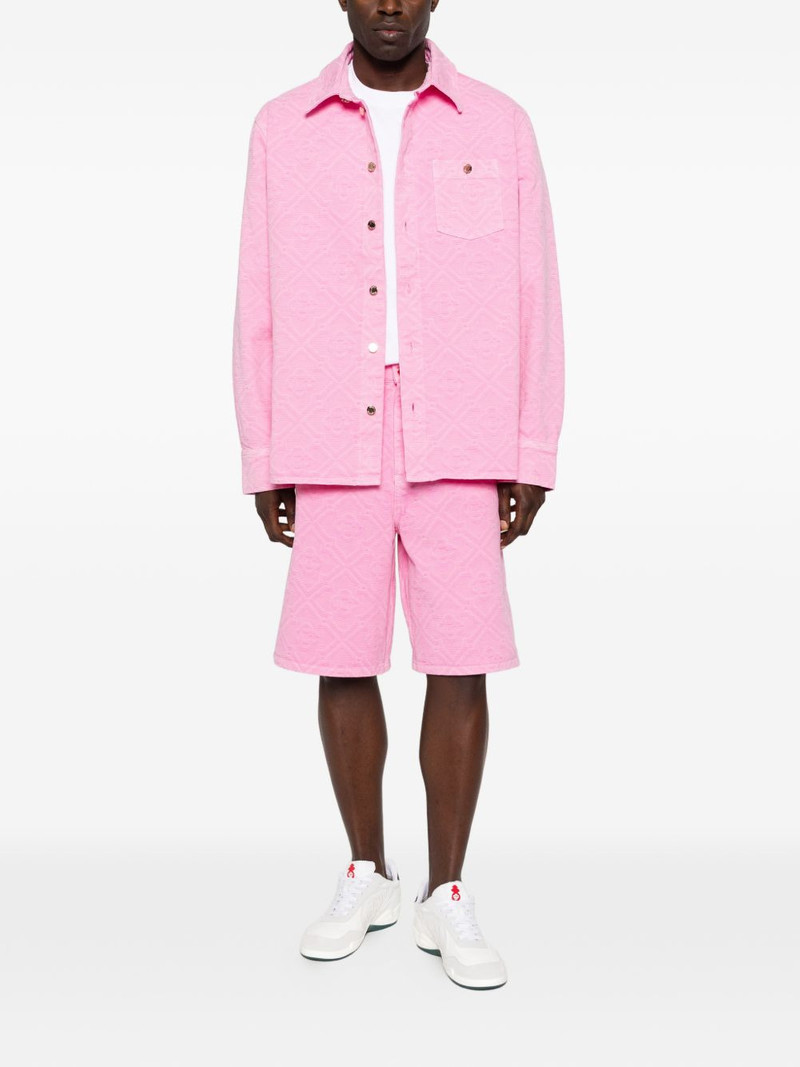 CASABLANCA logo-pattern denim shorts outlook