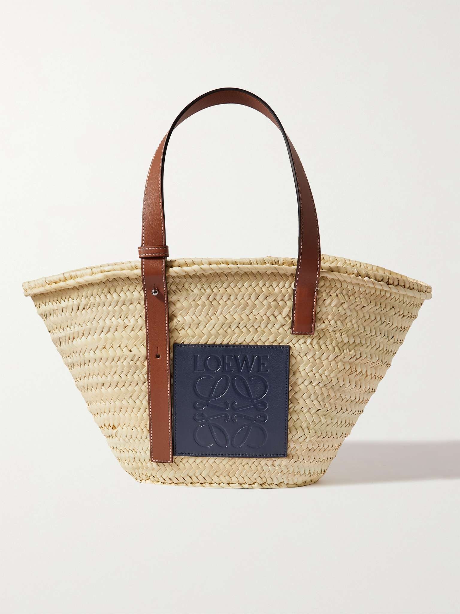 + Paula's Ibiza Leather-Trimmed Woven Raffia Tote Bag - 1