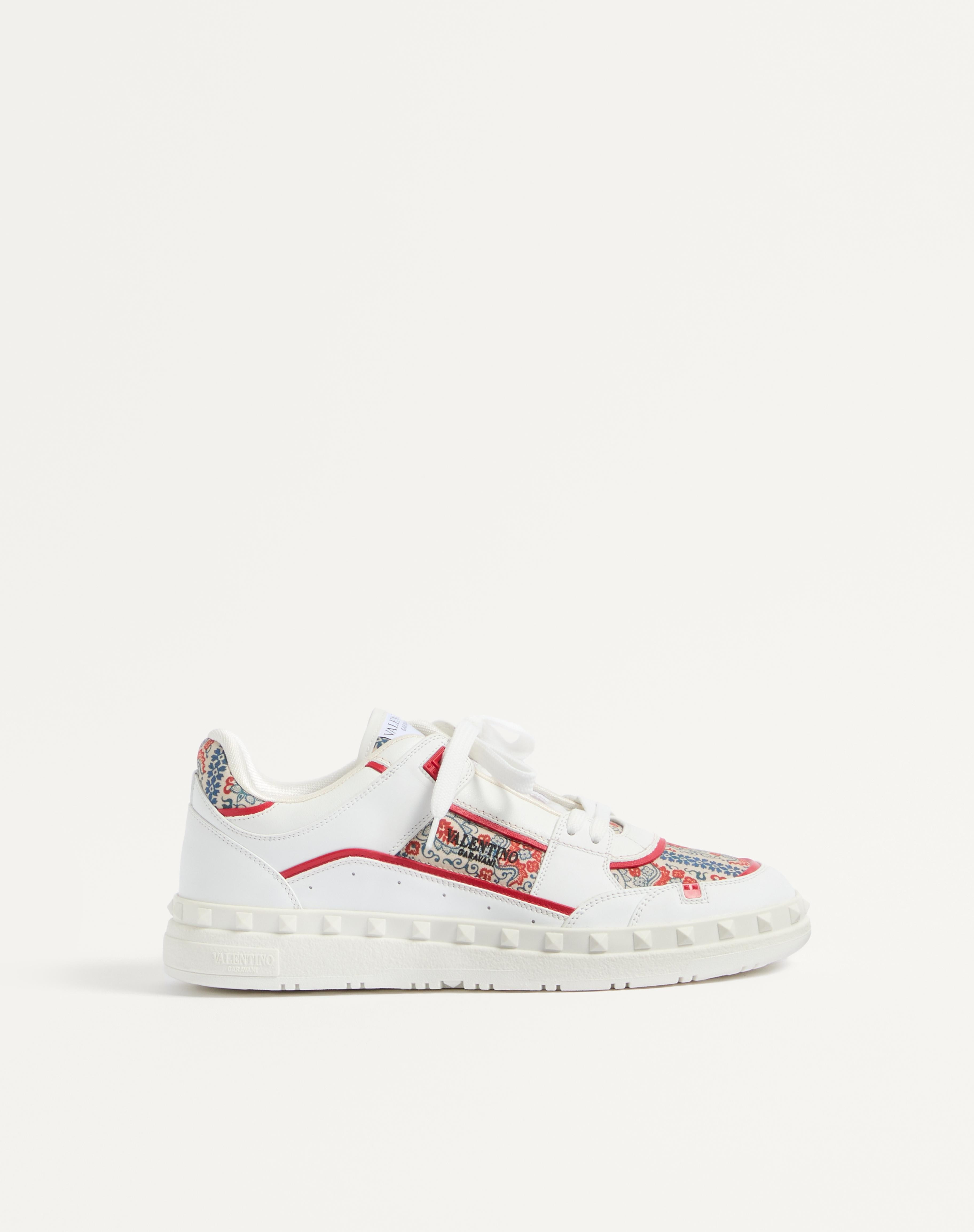 FREEDOTS LOW-TOP SNEAKER IN CALFSKIN AND VOYAGE IMAGINAIRE FABRIC - 1