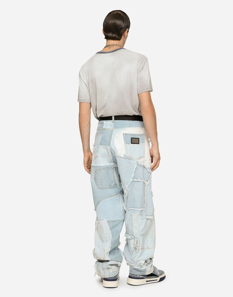 Straight-leg patchwork denim jeans 3