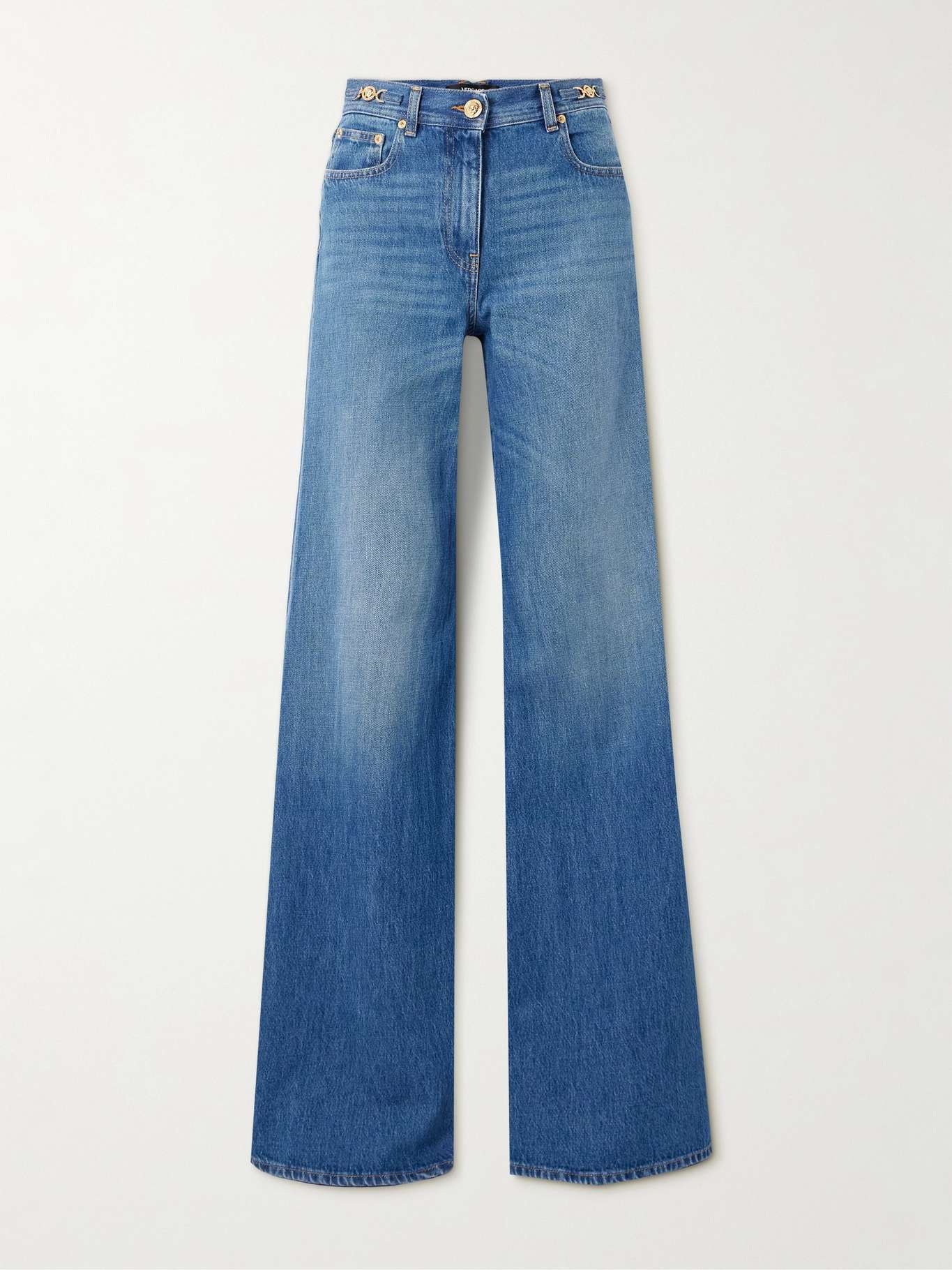 Embellished high-rise wide-leg jeans - 1