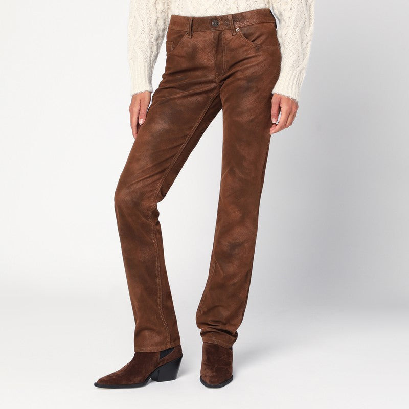 Isabel Marant Étoile Tobacco Faux Leather Trousers Women - 1